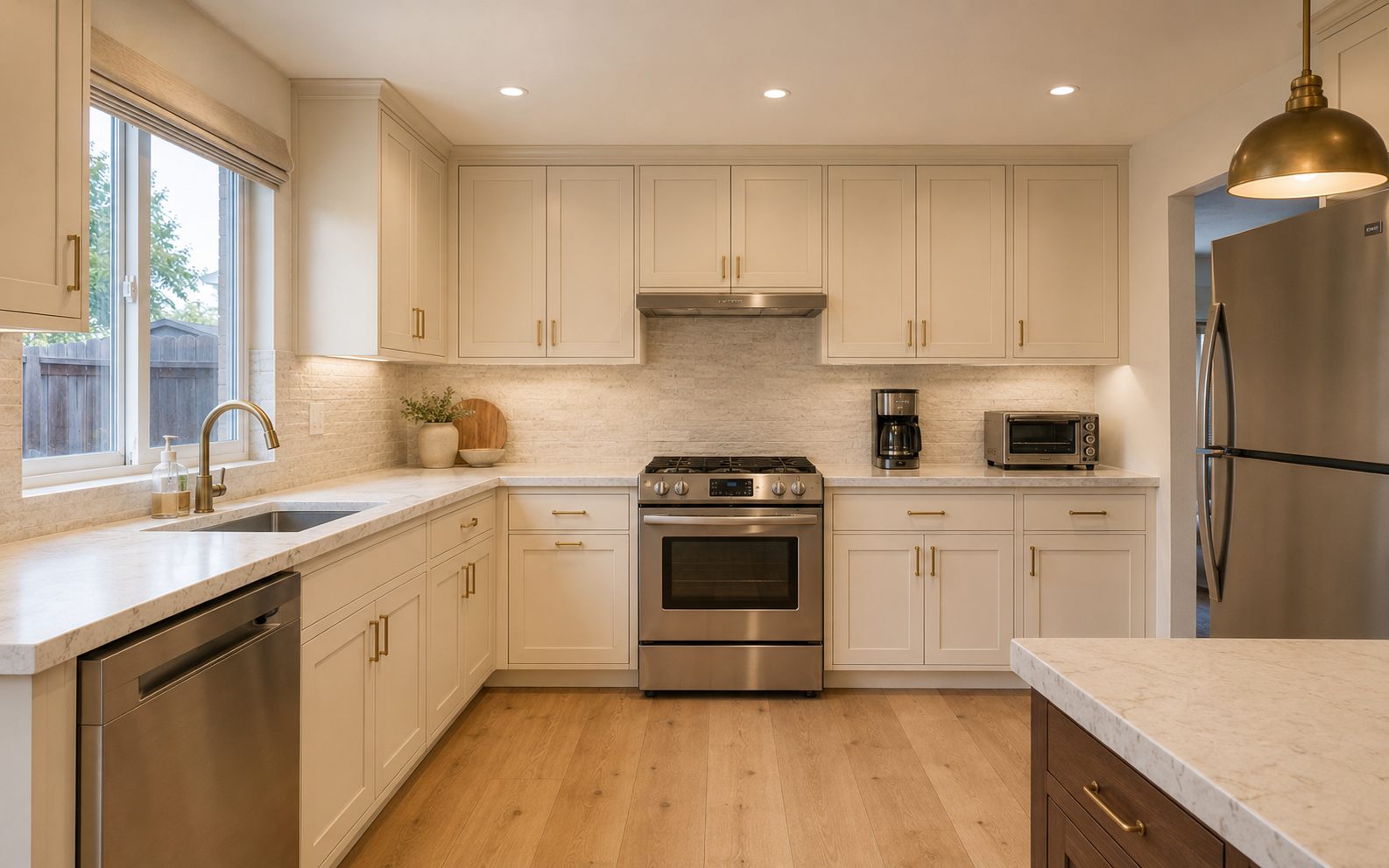 Kitchen remodeling after remodeling concept