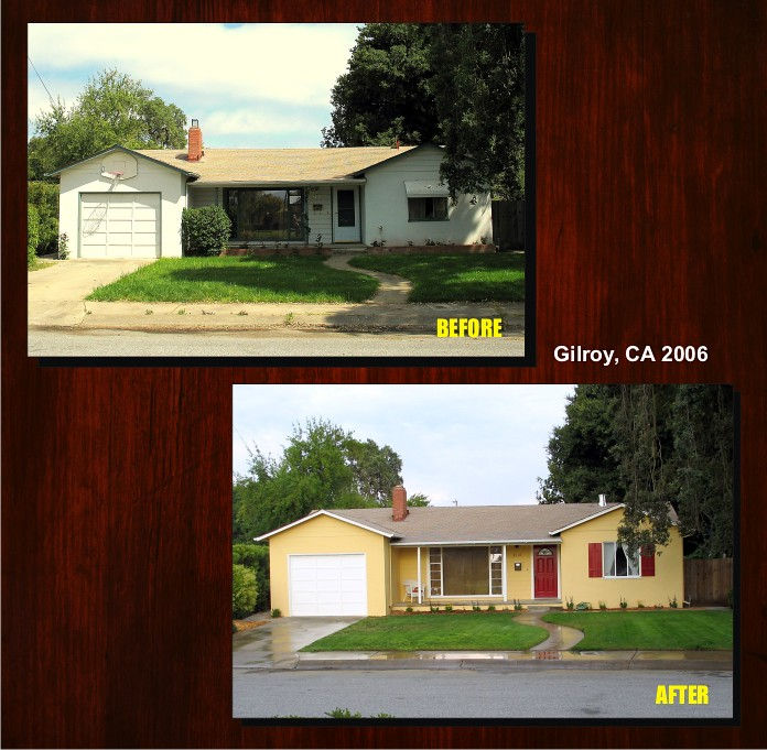 Gilroy home exterior before and after
